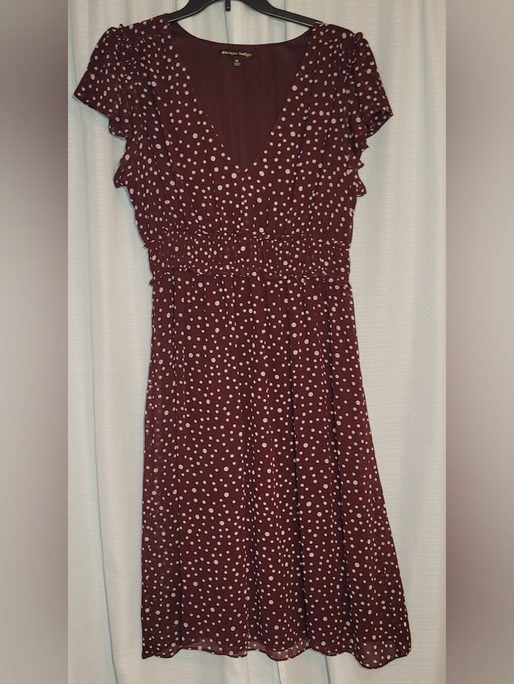 Always Indigo Burgundy Polka Dot Midi Dress 2X